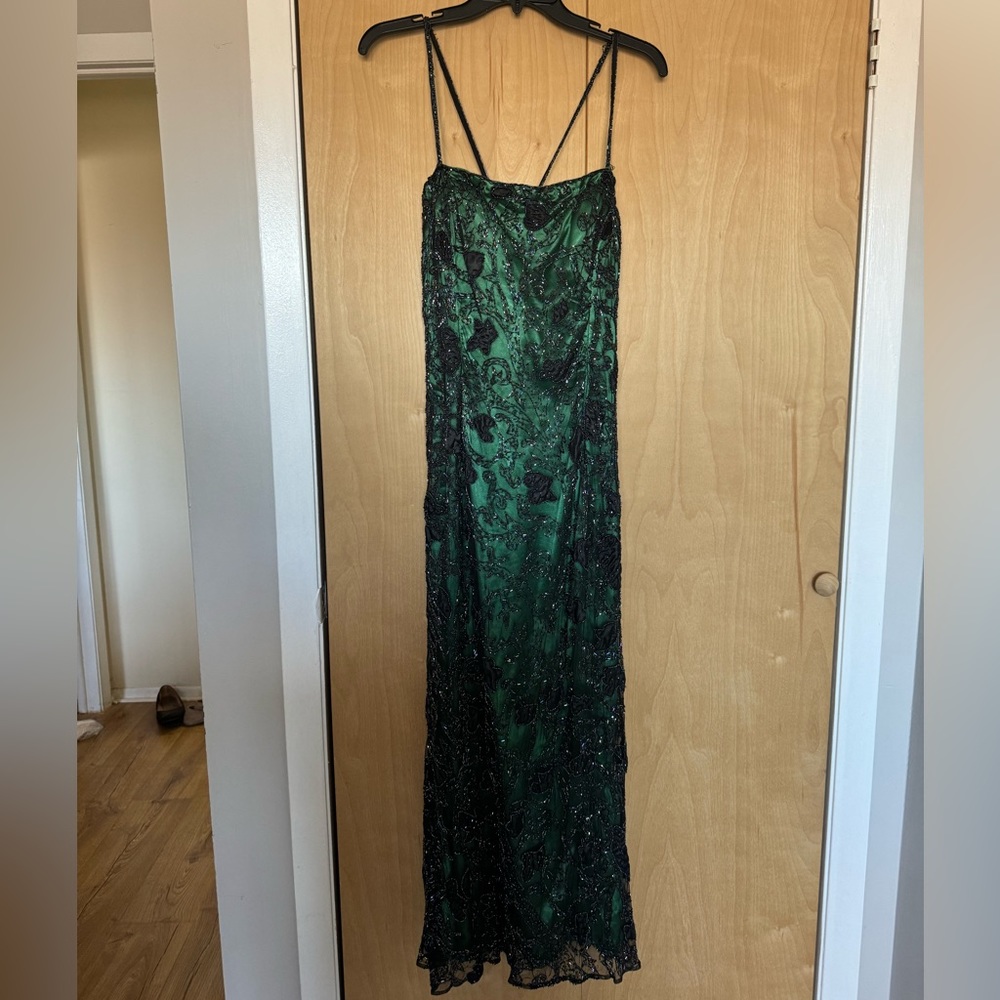 Like New Hand-Beaded Green Gown, L